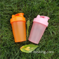 Aangepast logo 400 ml Shake Cup Fitness Sports herbruikbare waterbeker met mengbal